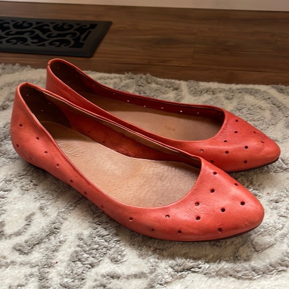 Madewell sidewalk skimmer Ballet flats size 7 pumpkin orange - Picture 1 of 7